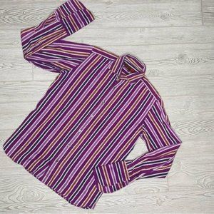 Ted baker London shirt size 15 / 38 mauve / purple shirt with stripe lace detail
